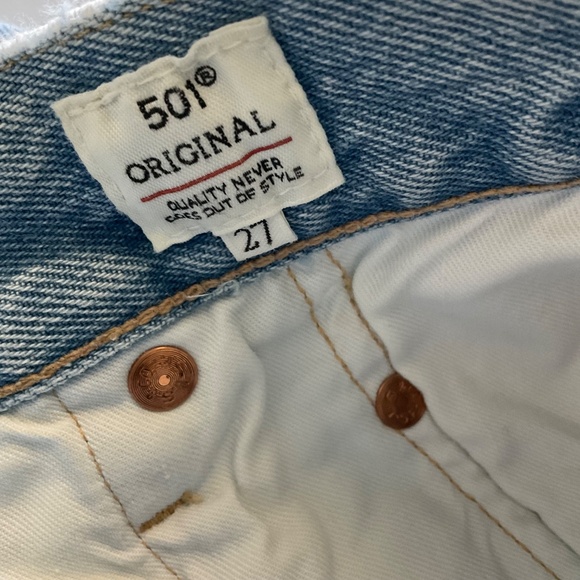 Leviβs Embroidered 501 Made & Crafted Straight denim jeans Boho free people 27 - Picture 7 of 15